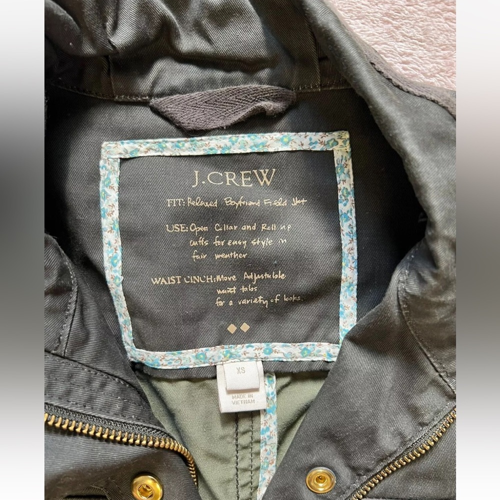 J Crew Women’s Relaxed Boyfriend Field Jacket Style Army Green Size Xsmall - Picture 5 of 10